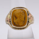 Vintage Sterling Tigers Eye Centurion Signet Ring 9.5