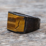Vintage Sterling Tigers Eye Ring 6.25