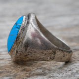 Vintage Sterling Turquoise Inlay Ring 10