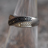 Vintage Sterling Marcasite Band 6.5
