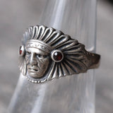 Vintage Sterling Big Chief Ring 7.5