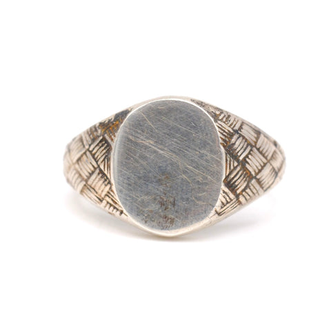 Vintage Sterling Silver Signet Ring 8.5