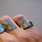 Vintage Sterling Silver Faceted Band Ring 6.75