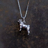 Vintage Sterling Silver Bulldog Necklace