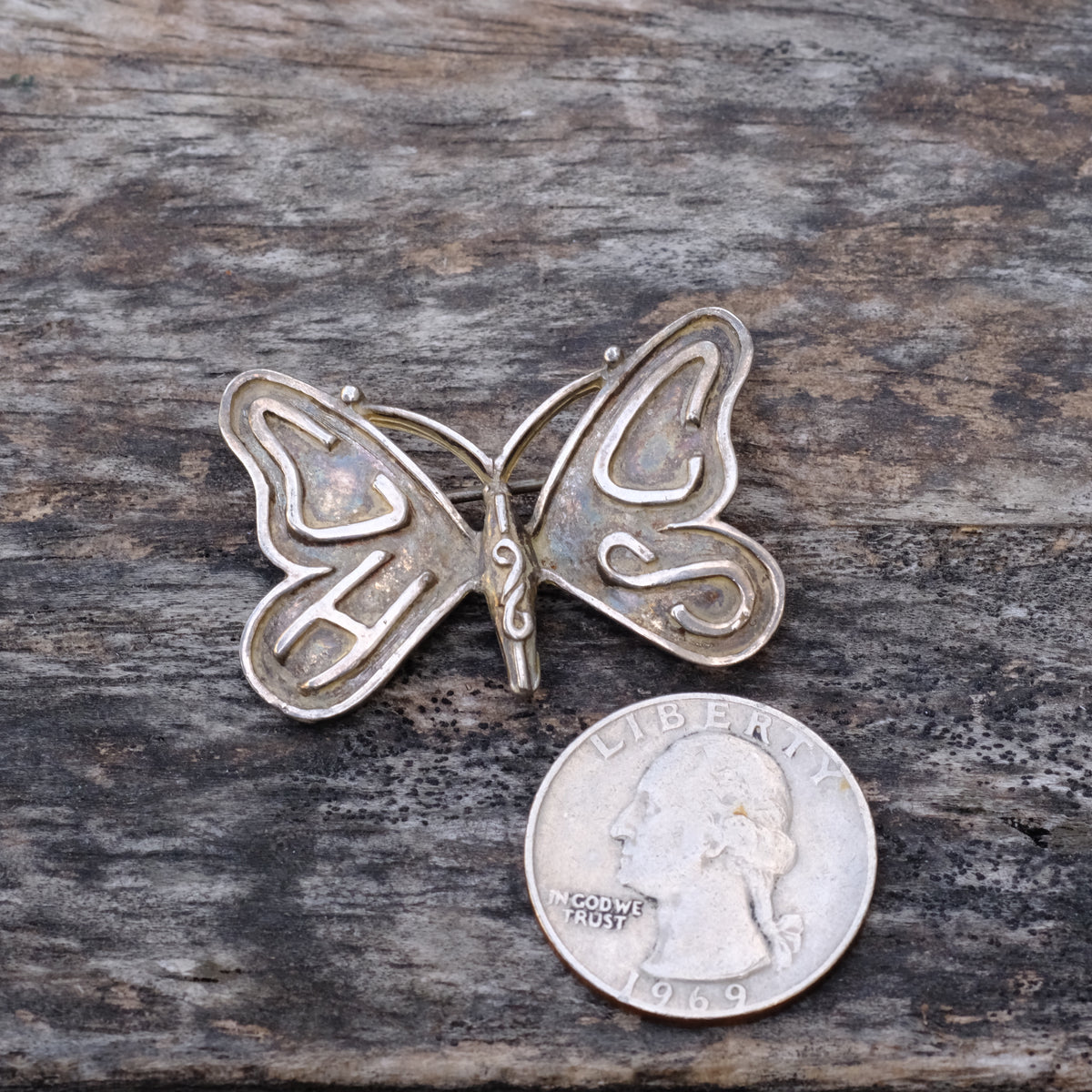 Vintage Sterling Butterfly Pin