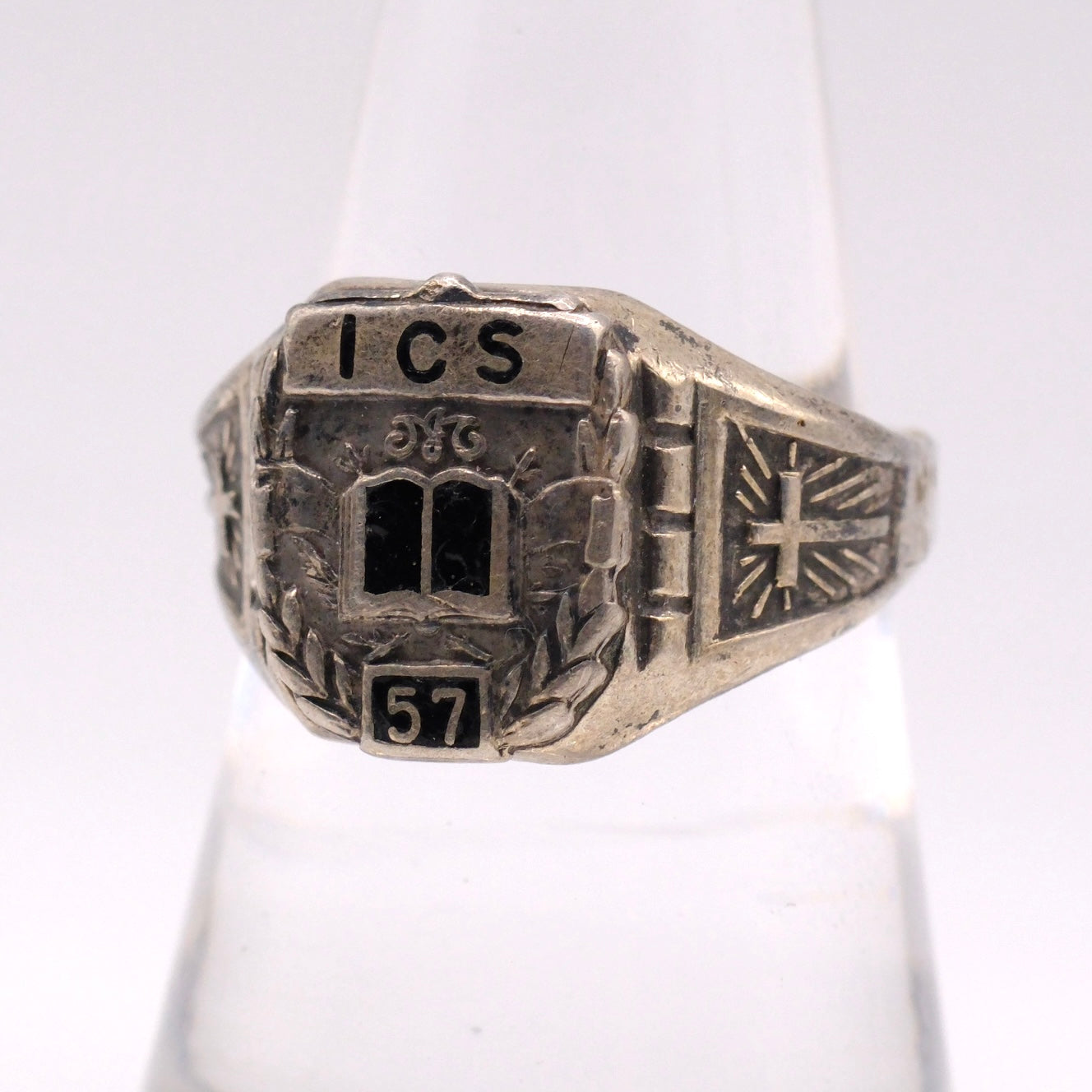 Vintage Sterling 1957 Class Signet Ring 7.5