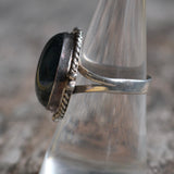 Vintage Sterling Agate Feather Ring 7.25