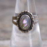 Vintage Sterling Abalone Ring 7