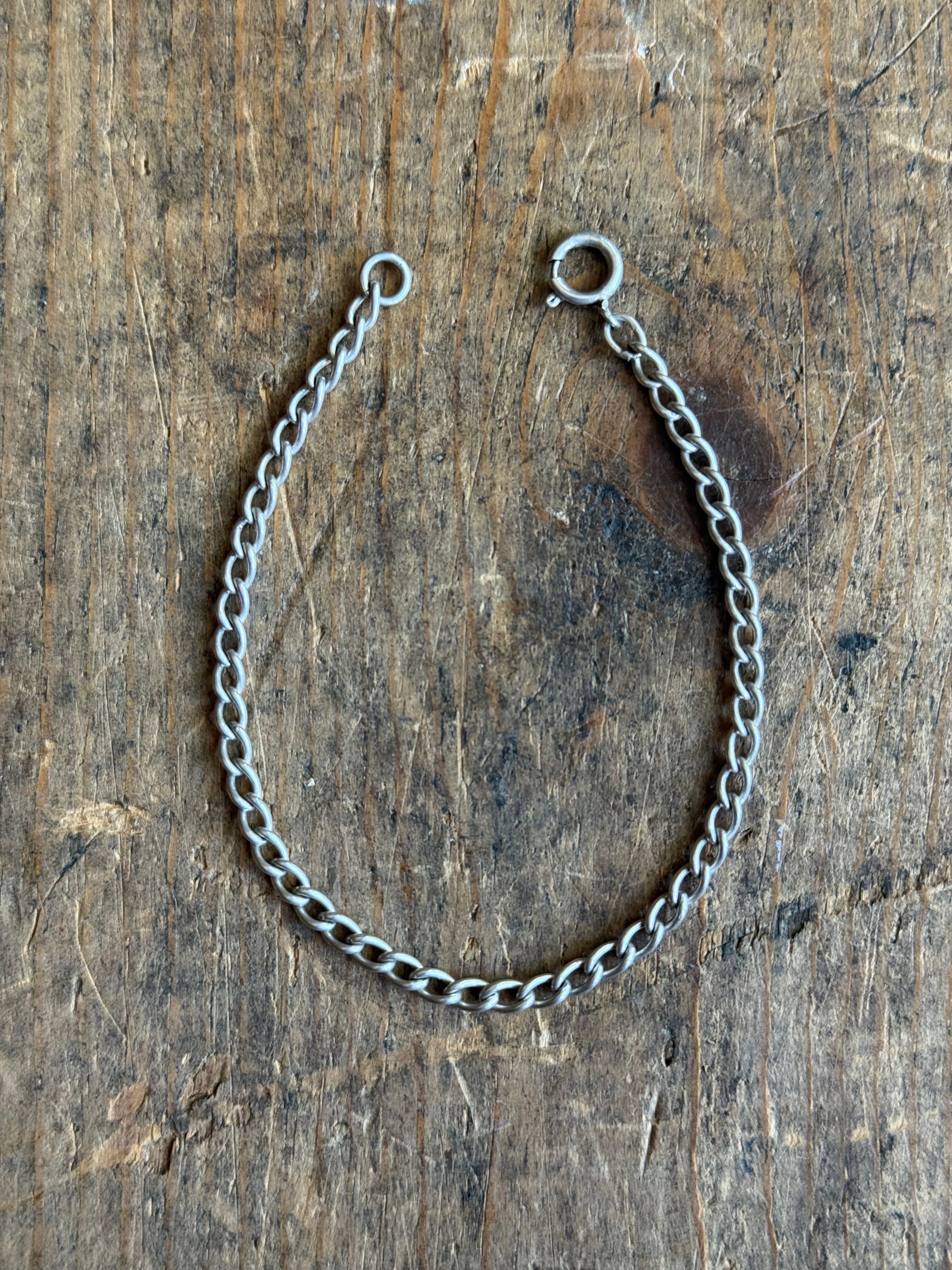 Vintage Sterling Silver Curb Chain Bracelet 6.5"