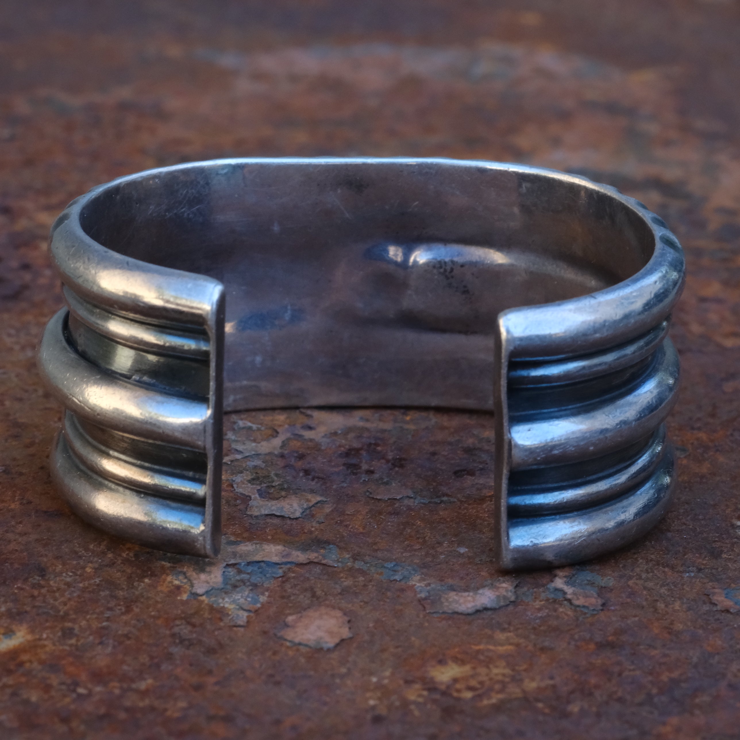 Vintage Sterling Turquoise and Coral Cuff Bracelet
