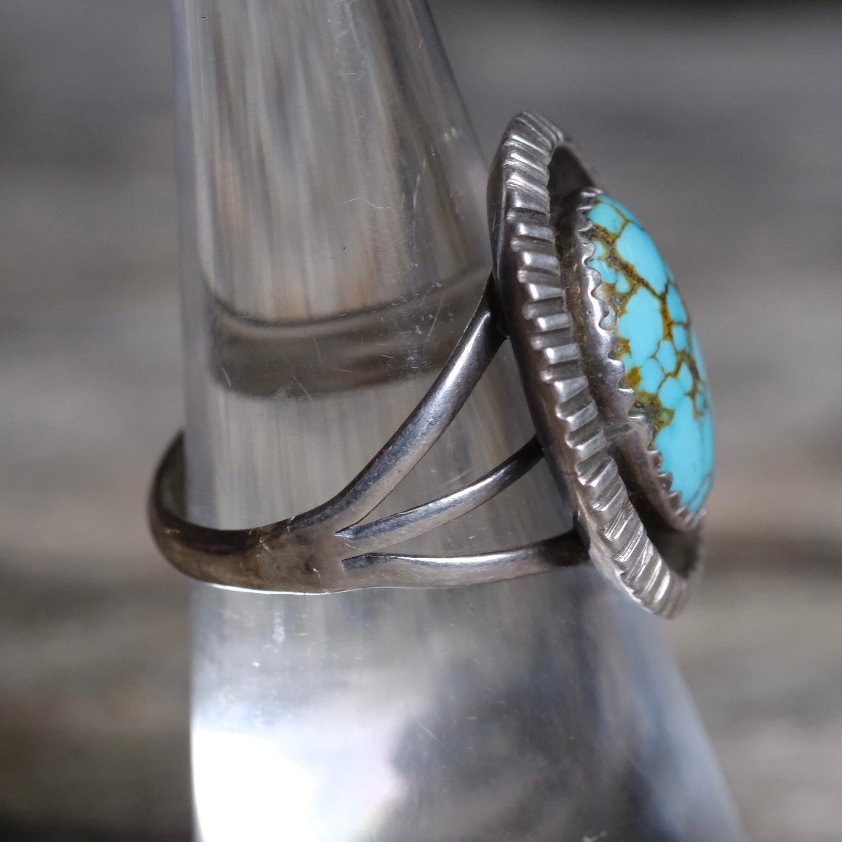 Vintage Sterling Turquoise Ring 6.5