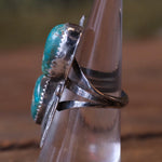 Vintage Sterling 2-Stone Turquoise Ring 6