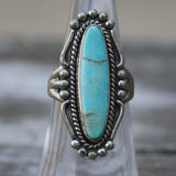 Vintage Sterling Turquoise Ring 5.75
