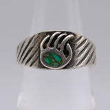 Vintage Sterling Turquoise Bear Paw Band 5.75