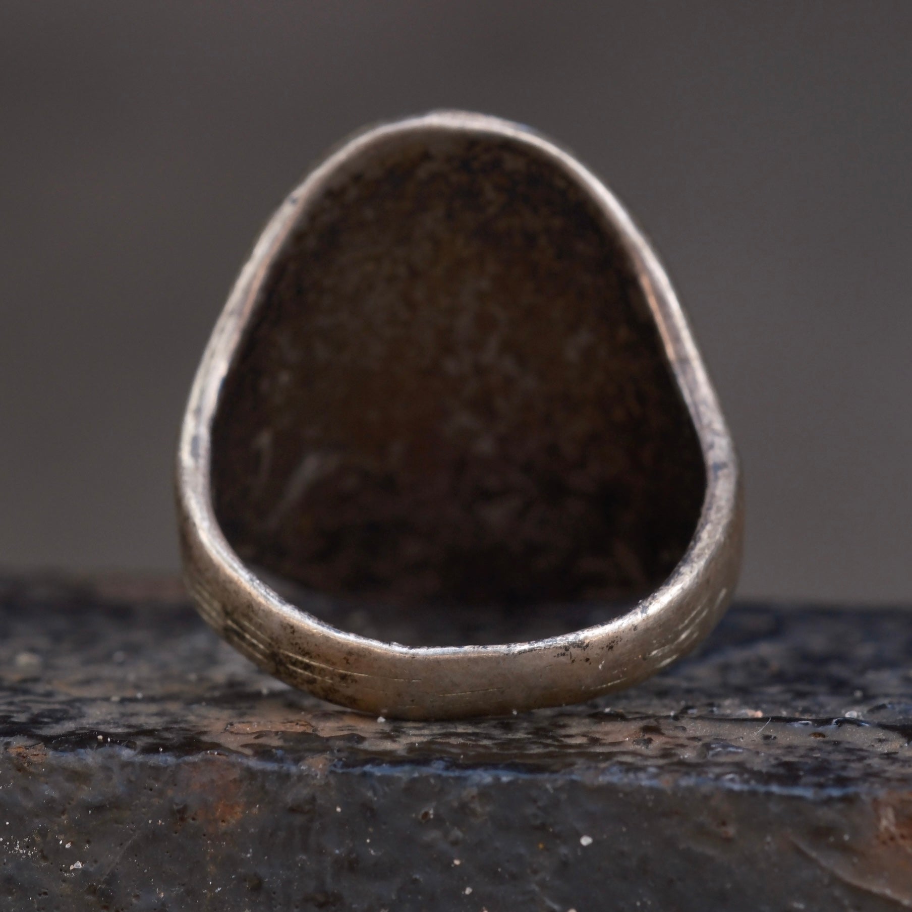 Vintage Sterling Turquoise Inlay Ring 9.75
