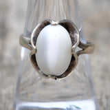 Vintage Sterling Mother Of Pearl Ring 8.5