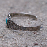 Vintage Sterling Turquoise Crossed Arrows Cuff