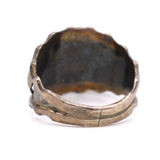 Vintage Sterling Turquoise and Coral Feather Ring 13