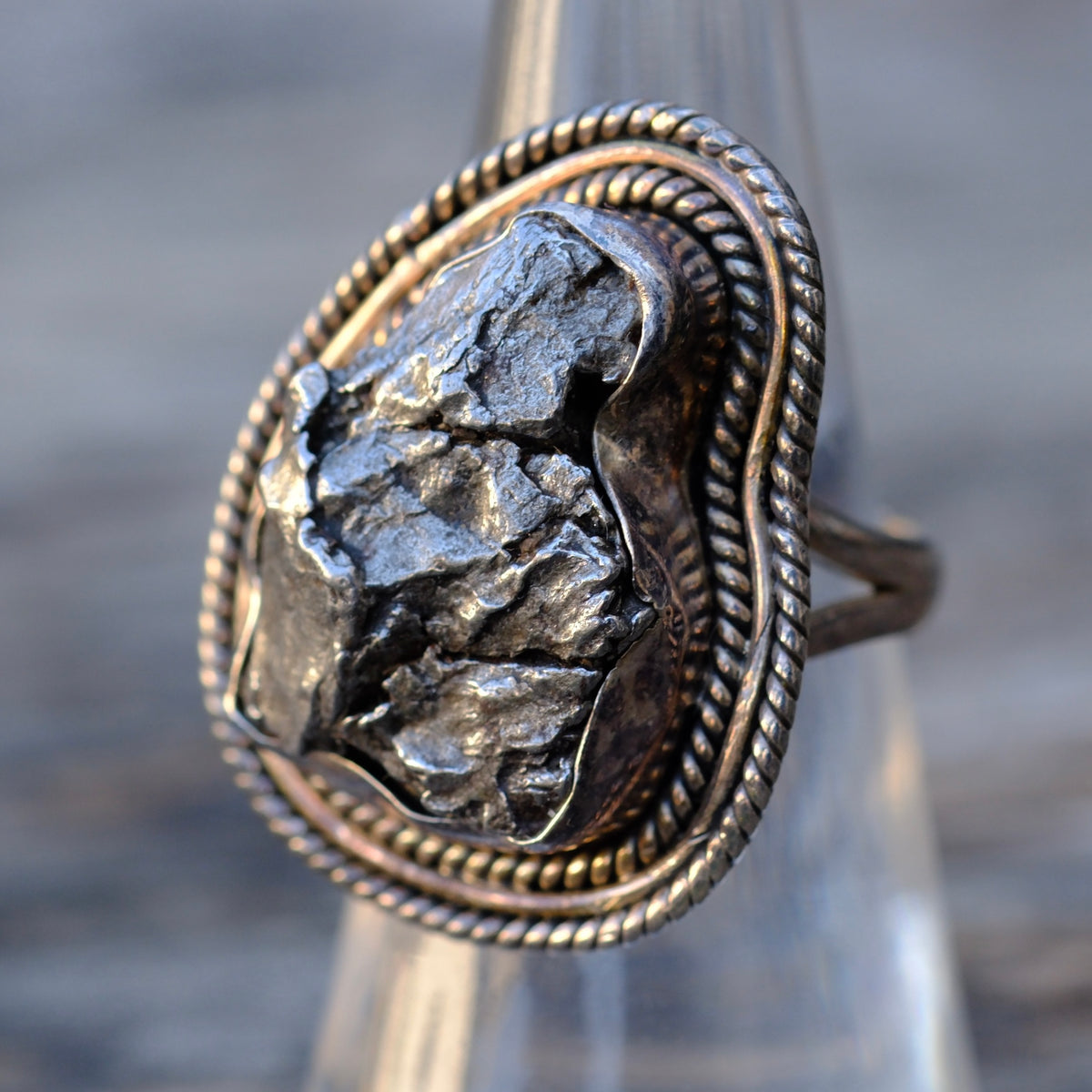 Vintage Sterling Pyrite Ring 6.75