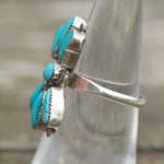 Vintage Sterling Turquoise Cluster Ring 6