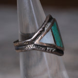 Vintage Sterling Turquoise and Mother Of Pearl Inlay Band 5