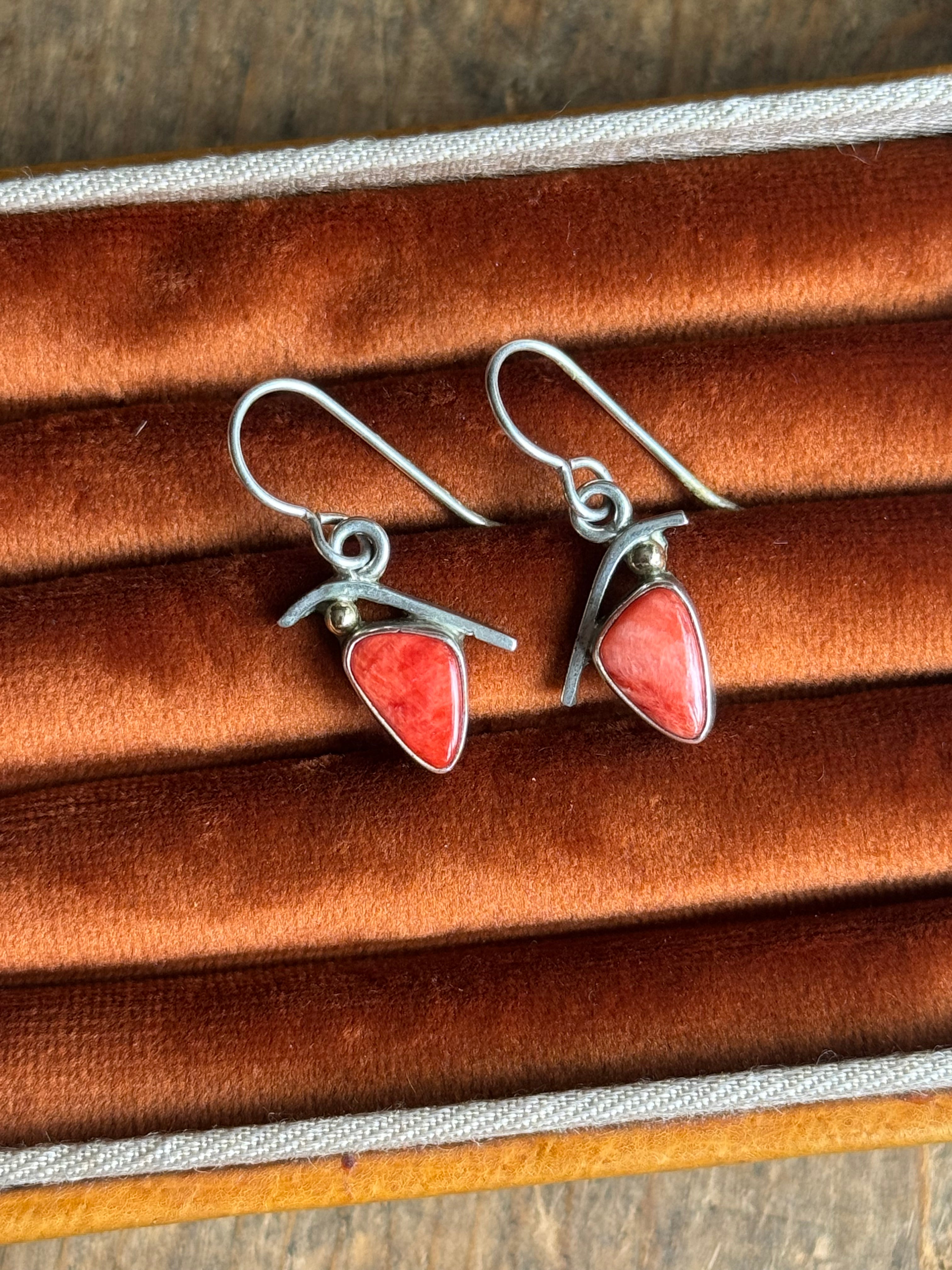 Vintage Sterling Silver Spiny Oyster Earrings