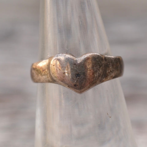 Vintage Sterling Silver Heart Ring 5.75