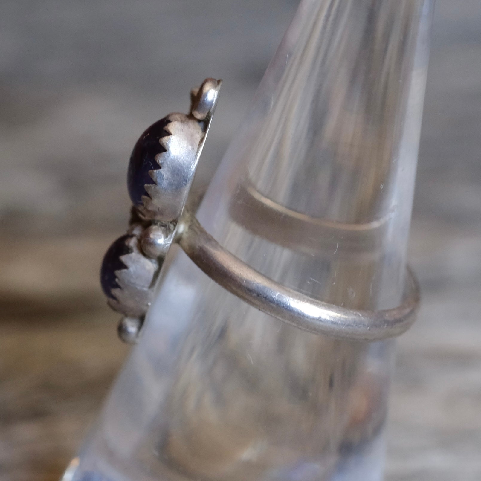 Vintage Sterling Amethyst Blossom Ring 6.5