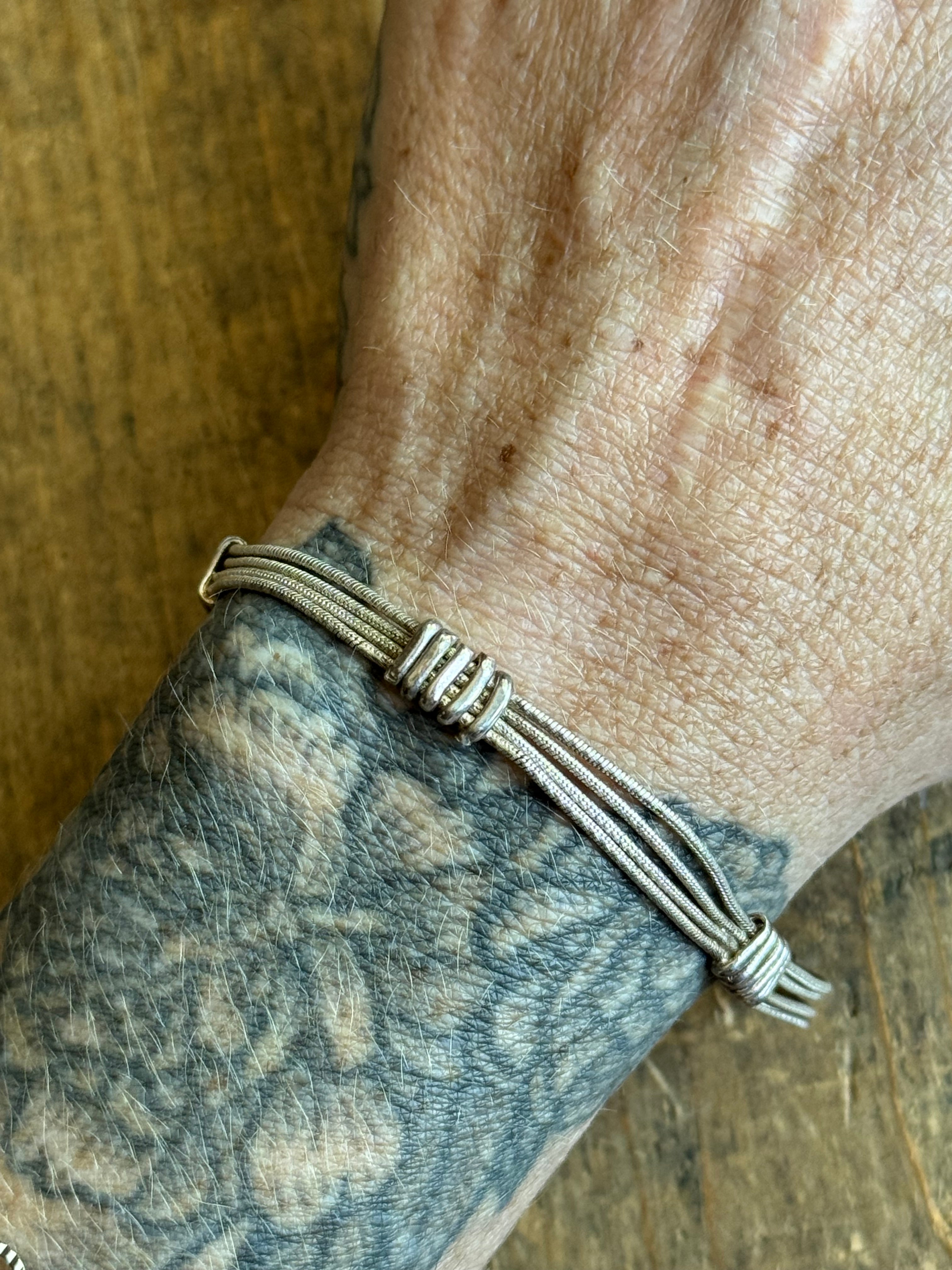 Vintage Sterling Silver Multi-Strand Snake Chain Bracelet 6.25"
