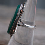 Vintage Sterling Green Carnelian Ring 6