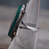 Vintage Sterling Green Carnelian Ring 6