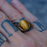 Vintage Sterling Tigers Eye Ring 9.75