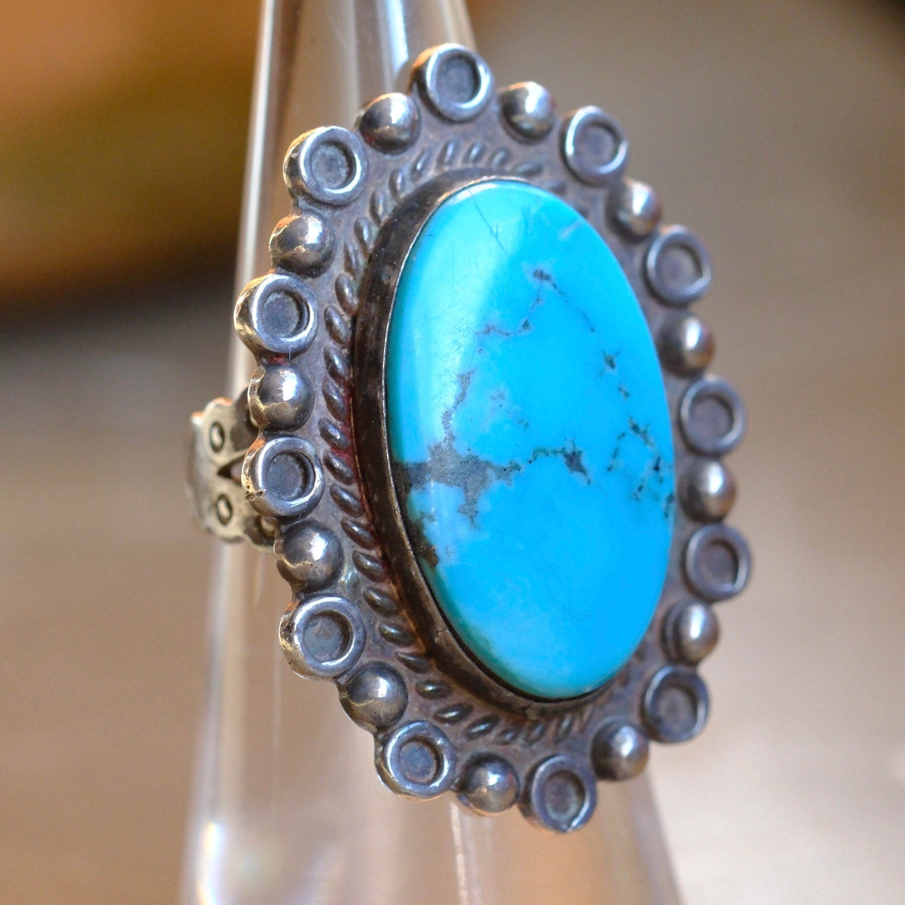 Vintage Sterling Turquoise Ring 5.75