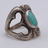 Vintage Sterling Silver Sandcast Turquoise Ring 5.75