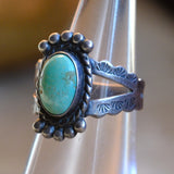 Vintage Sterling Turquoise Fred Harvey Era Ring 4.25