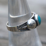 Vintage Sterling Turquoise Band 5.75