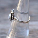 Vintage Sterling Mother Of Pearl Feather Ring 6.75