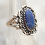Vintage Sterling Lapis Ring 5.25