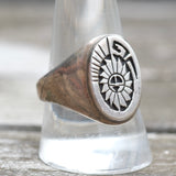Vintage Sterling Zuni Surface Ring 10.75