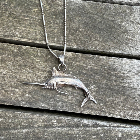 Vintage Sterling Marlin Necklace
