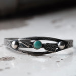 Vintage Sterling Turquoise Arrows Cuff