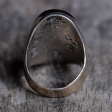 Vintage Sterling Inlaid Eagle Ring 9.5