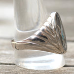 Vintage White Bronze Eagle Ring 12.75