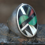 Vintage Sterling Zuni Inlay Ring 11