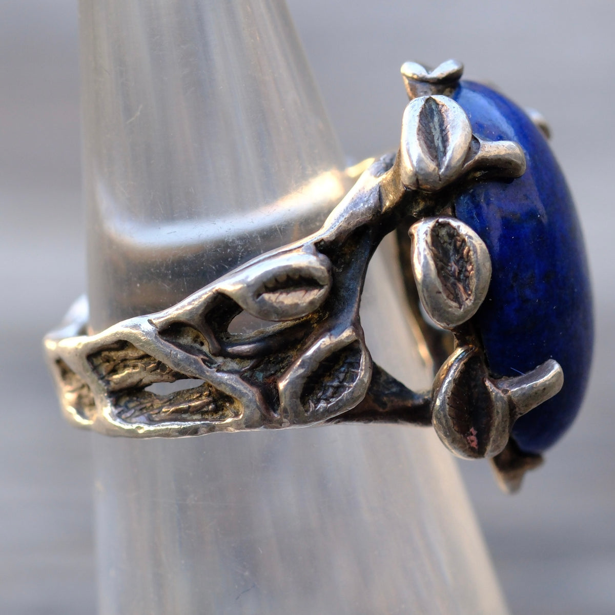 Vintage Sterling Lapis Ring 4.75