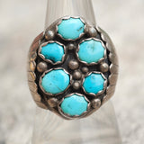 Vintage Sterling 6-Stone Turquoise Ring 8