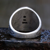 Vintage Sterling Turquoise Thunderbird Ring 9.75