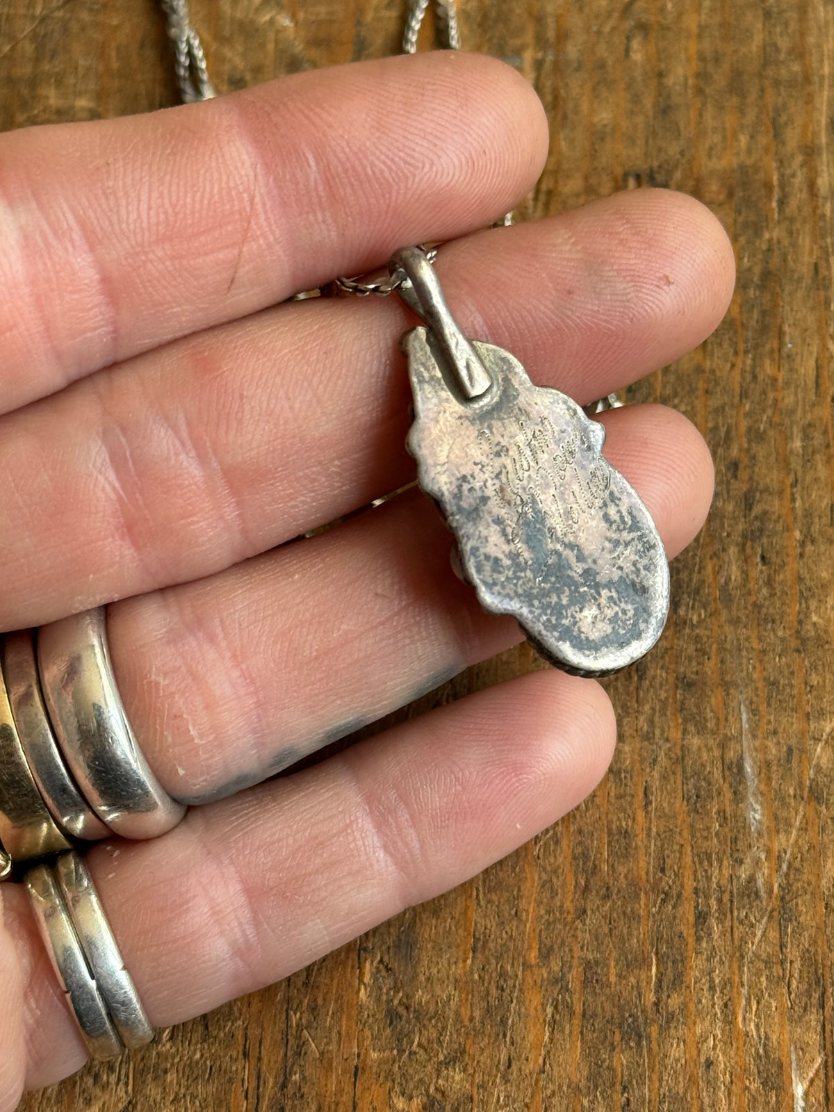 Vintage Sterling Silver Coral & Turquoise Fan Necklace