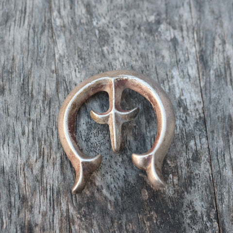Vintage Sterling Silver Sandcast Naja Pendant