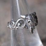 Vintage Sterling Silver Steer Skull Ring 7.5